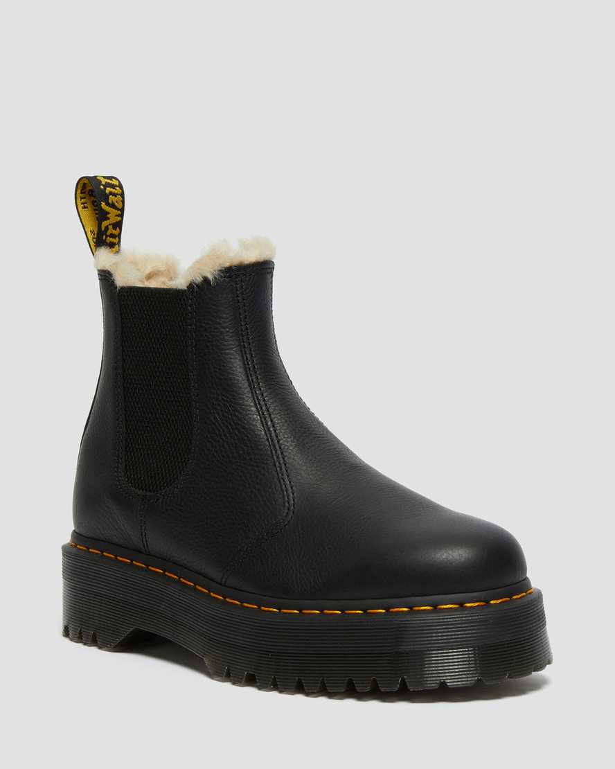 Dr. Martens 2976 Faux Fur Lined Chelsea Støvler Herre Svart [0824IRBYX]